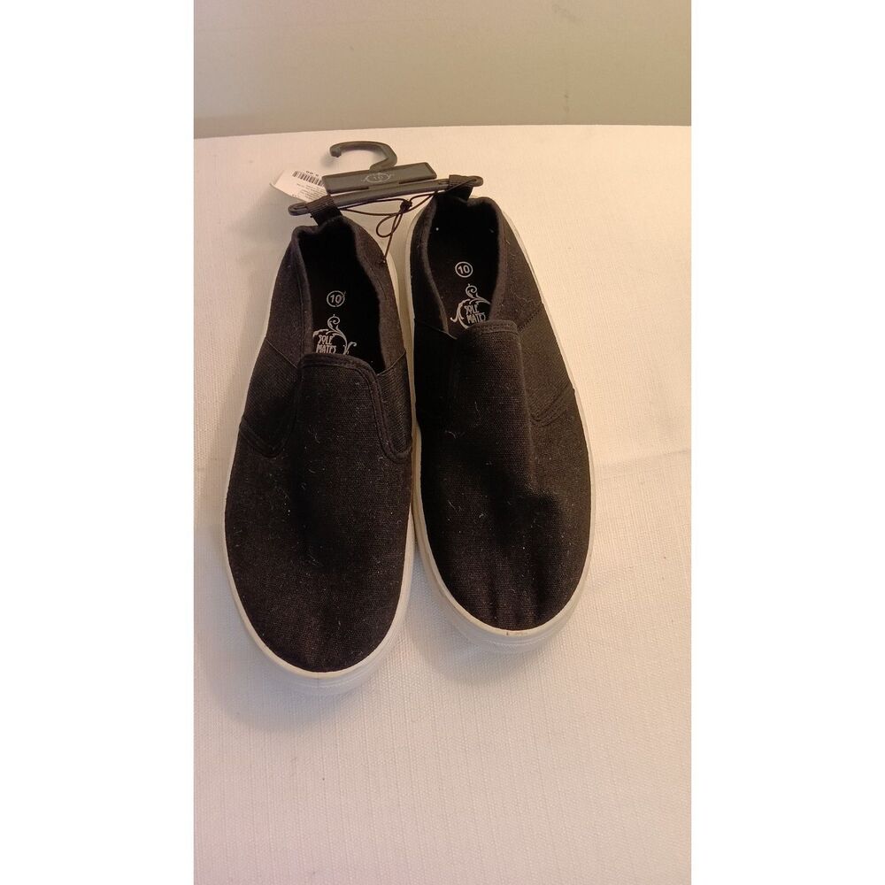 Sole Mates Women's Black Canvas Slip-On Shoes Size 10 NWT